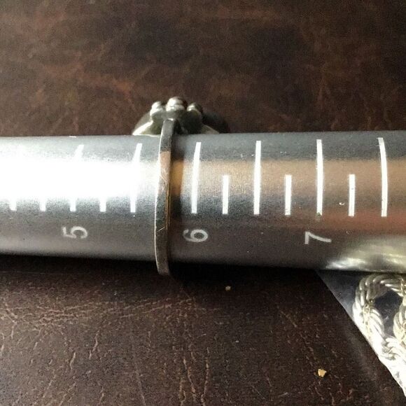 Ring Vintage sterling, silver and green stone, size 5, and three-quarter - Picture 4 of 4